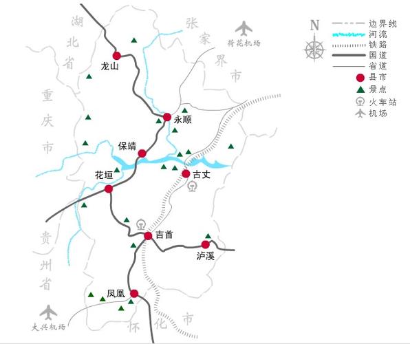 湘西景点-湘西景点分布图