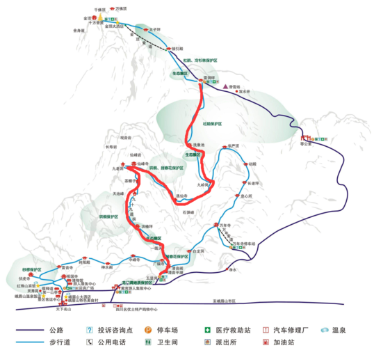 峨眉山旅游路线-峨眉山旅游路线导图图