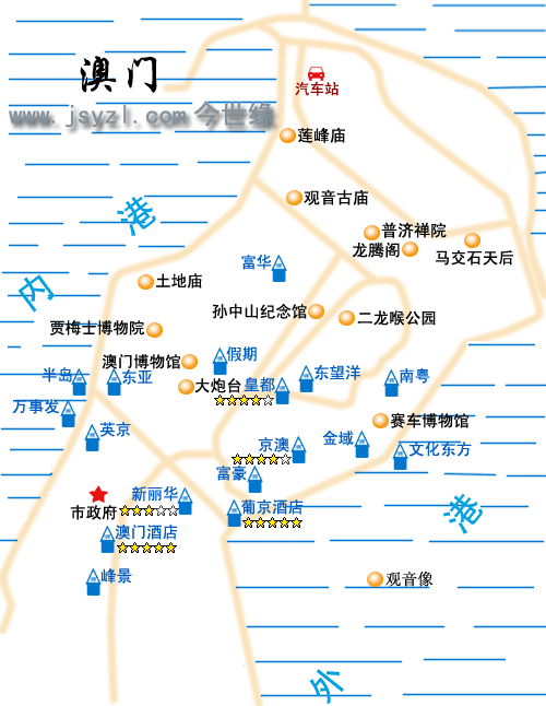 澳门旅游景点地图-澳门旅游景点地图全图