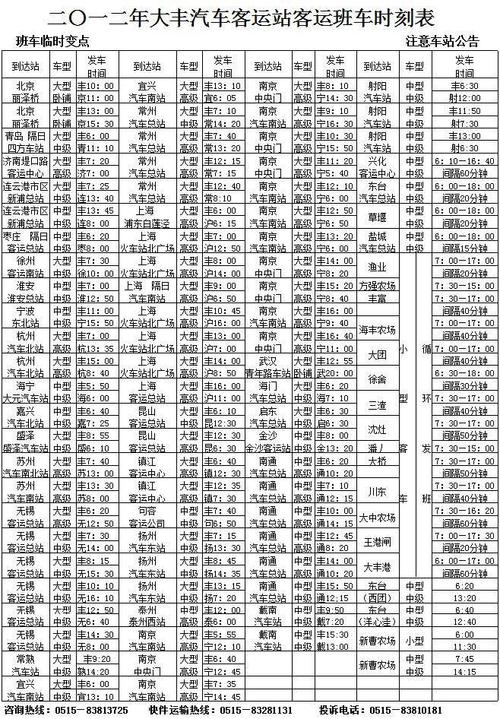 大丰汽车站-大丰汽车站时刻表查询